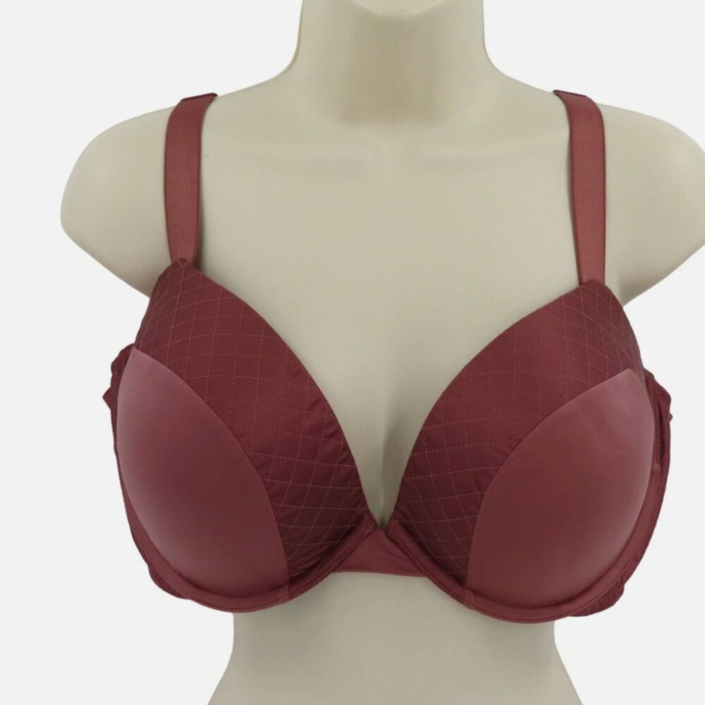 Victoria's Secret Bra Very Sexy Push Up Mauve Quilted Mesh Sides Underwire- 7103
